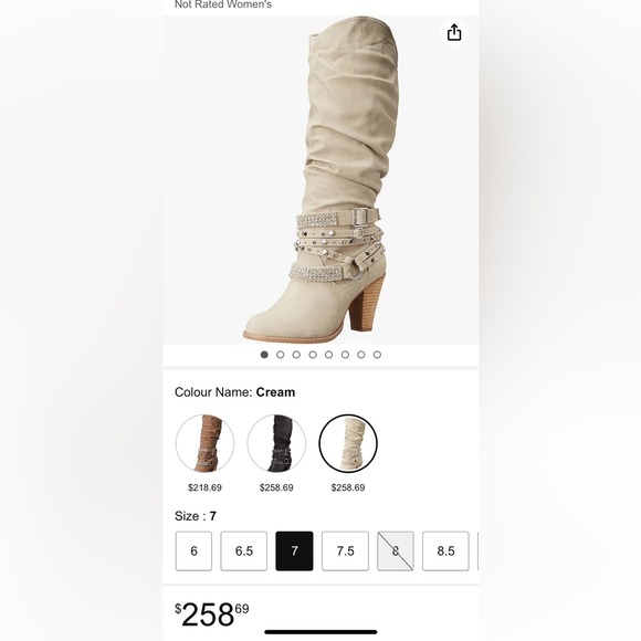 white beautiful Studded/Rhinestone tall Boots - Picture 4 of 7